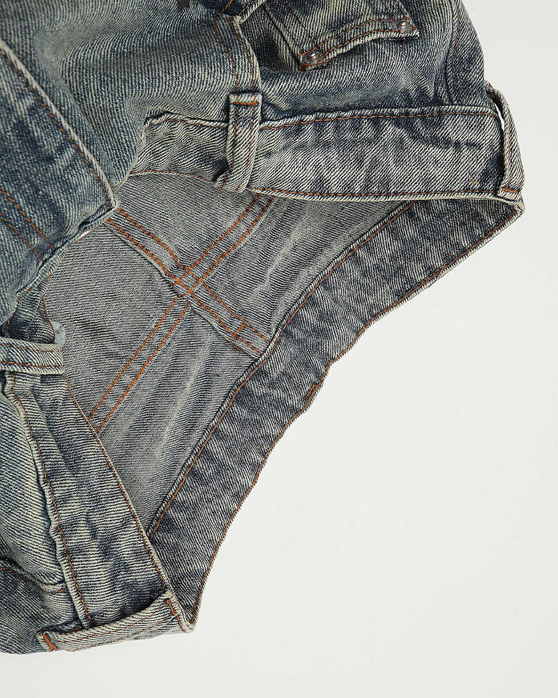 Paint-splatter wash jeans