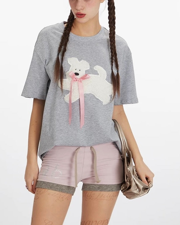 Cute embroidered short sleeves