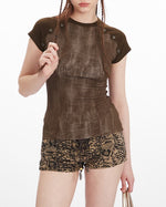 Short sleeves with patchwork design