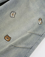 刺繍入りクロップドジーンズ