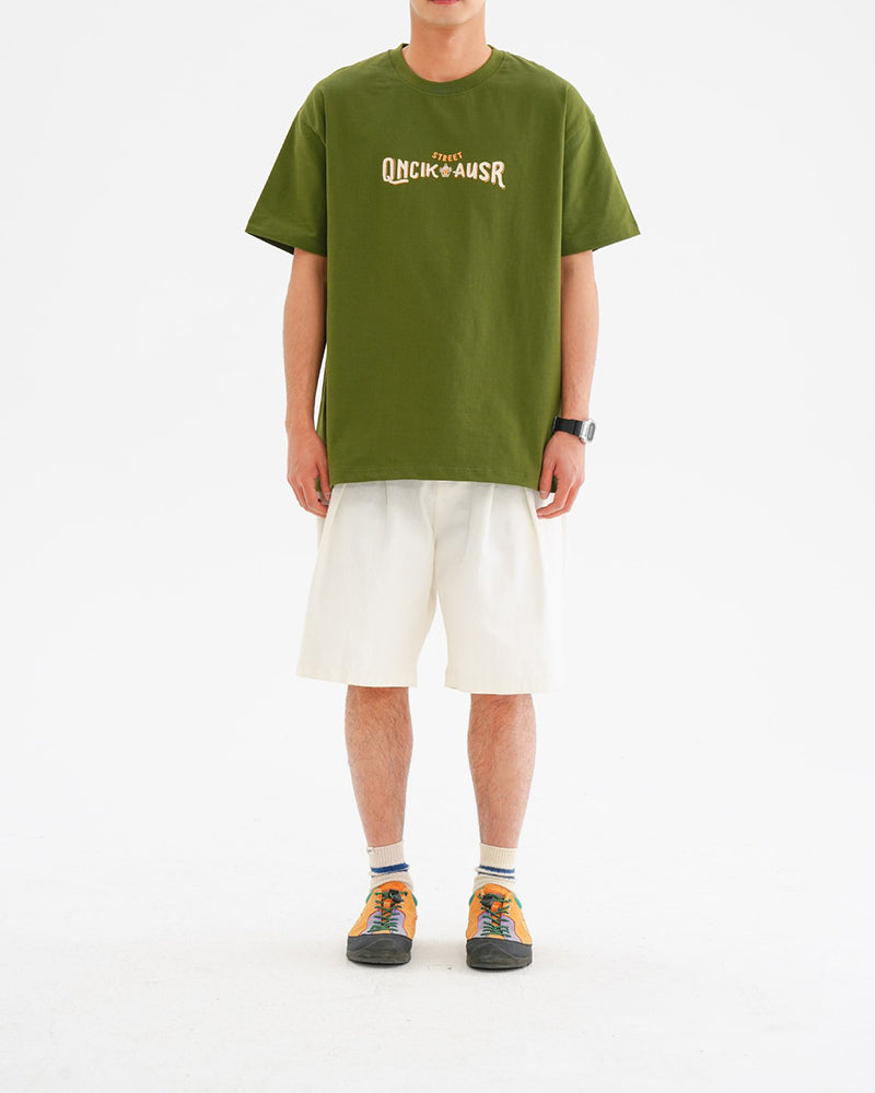 Retro letter couple short sleeves