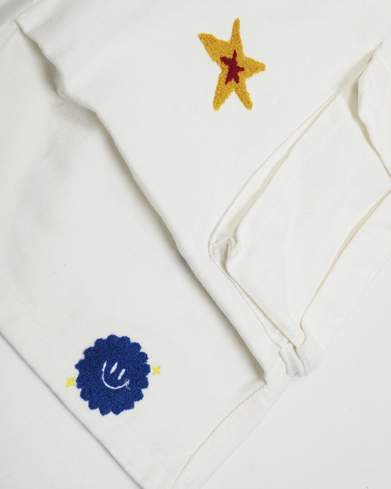 Cartoon pattern cropped shorts