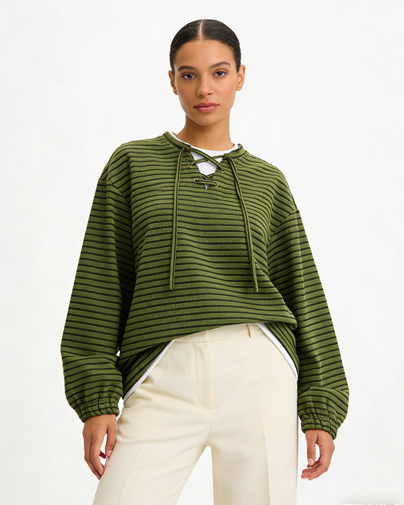 Minimalist Striped Long-Sleeve Top