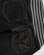 Paneled casual denim trousers