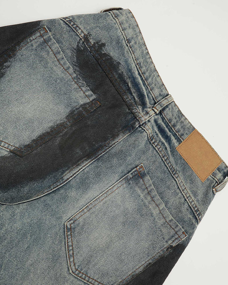 Paint-splatter wash jeans