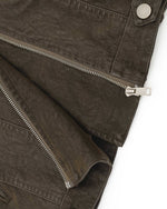 Distressed stand-collar jacket