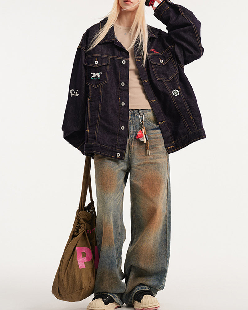 cartoon denim jacket