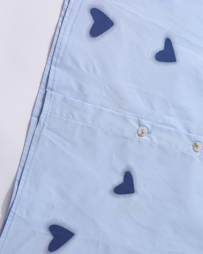 Heart print short-sleeved shirt