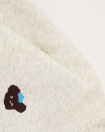 チェック刺繍フード付きスウェットシャツジャケット