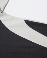 Contrast print lapel short sleeves