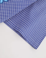 小花柄チェック柄半袖シャツ