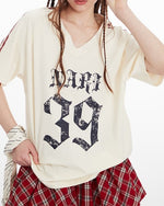 Letter print short sleeves