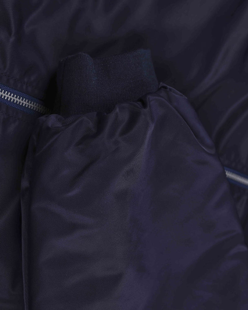 Faux-layered hooded jacket with paneling
