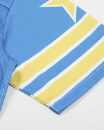 Retro sports style V-neck short sleeves