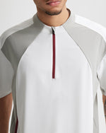 Small high collar contrast color short sleeves
