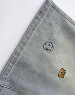 刺繍入りクロップドジーンズ