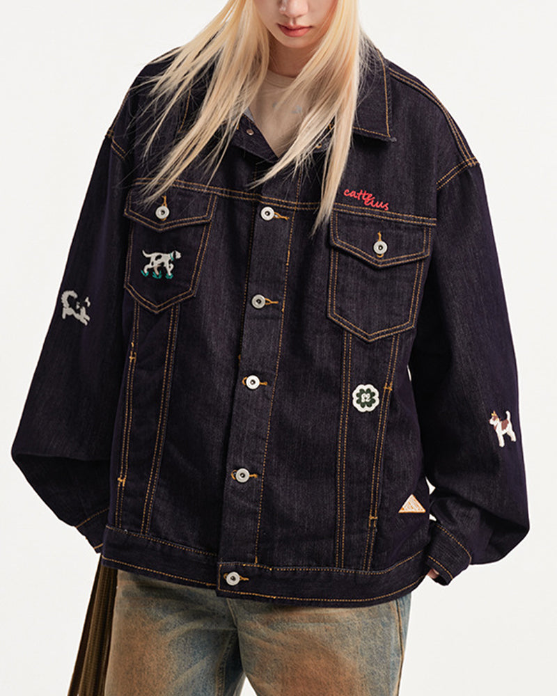 cartoon denim jacket