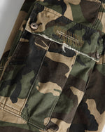 Washed ripped camouflage overalls