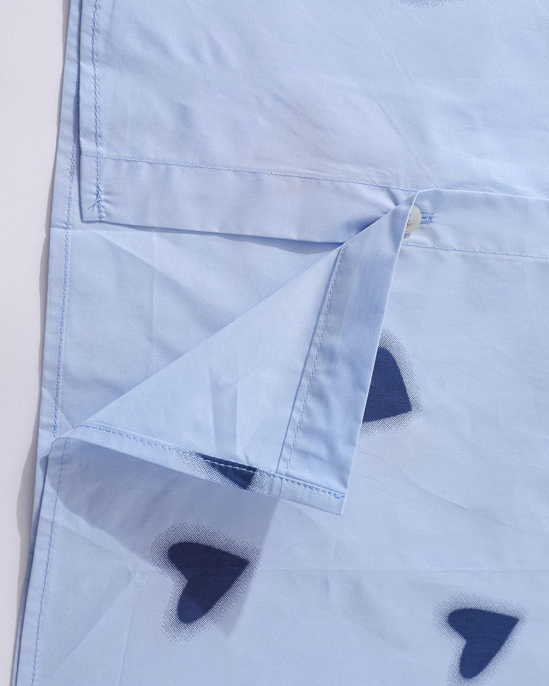 Heart print short-sleeved shirt