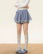 チェック柄ボウチュチュスカート