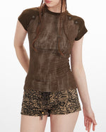 Short sleeves with patchwork design