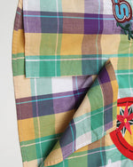 Fun cartoon plaid long-sleeved shirt