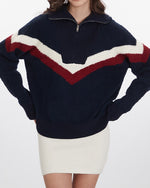 콘트라스트 스트라이프 스웨터