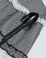 콘트라스트 컬러 플레드 스커트