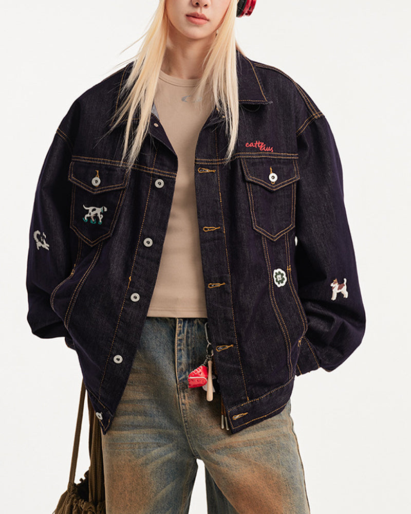 cartoon denim jacket