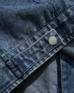 スタンドカラーデニムルーズジャケット