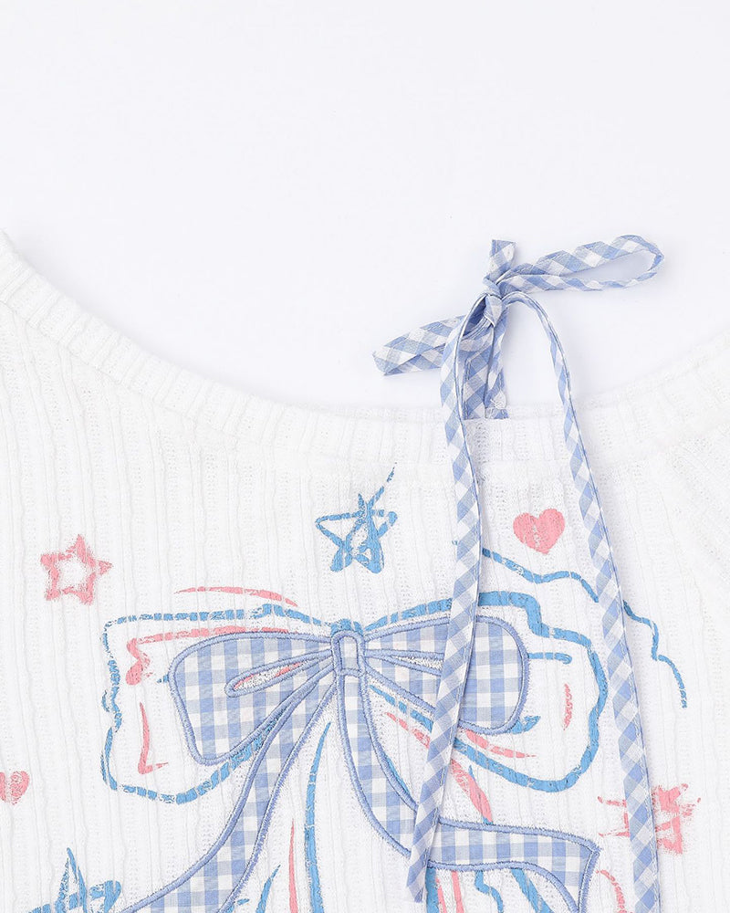 Bow casual long sleeves