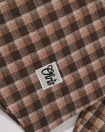 ビーズチェック柄長袖シャツ