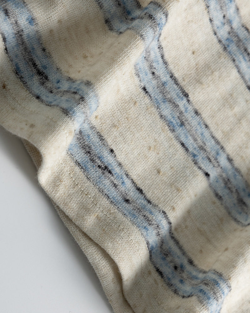 Striped long-sleeve Henley shirt