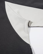 Contrast print lapel short sleeves