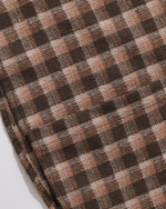 ビーズチェック柄長袖シャツ