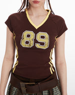 Contrast print short sleeves