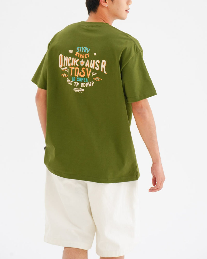 Retro letter couple short sleeves