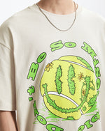 Retro tennis print short sleeves