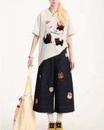 レトロシンプルデニムショートパンツ