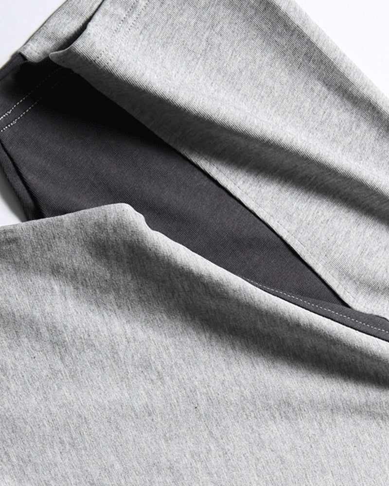 Retro contrast color stitching short sleeves