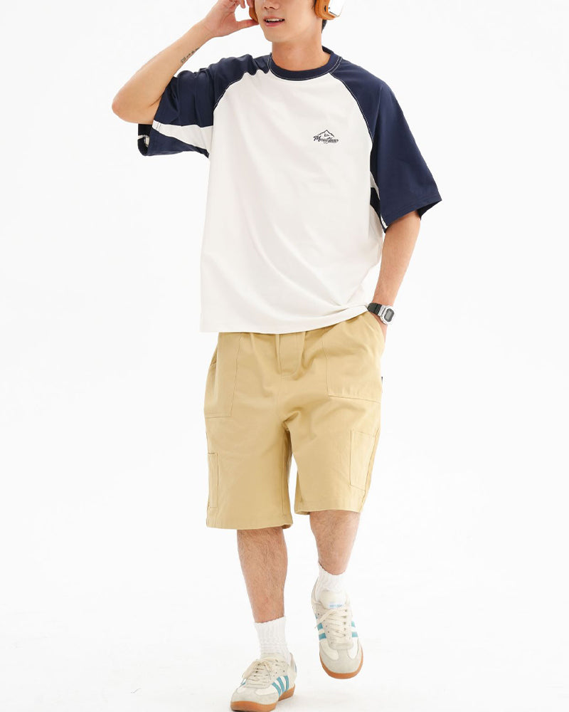 Retro contrast print short sleeves