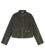 Stand-collar zip-up jacket