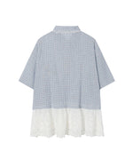 Lace-Paneled Short-Sleeve Shirt