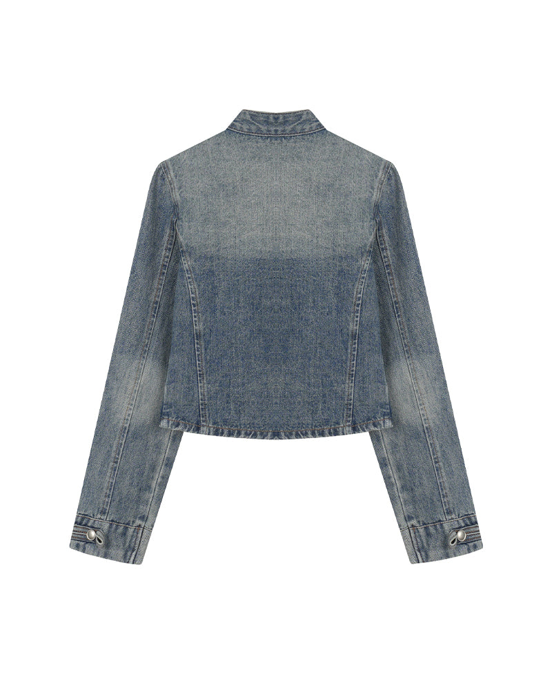 Double-breasted denim jacket