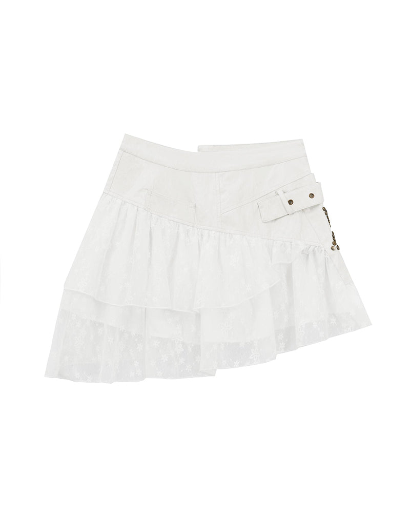 Retro asymmetrical skirt
