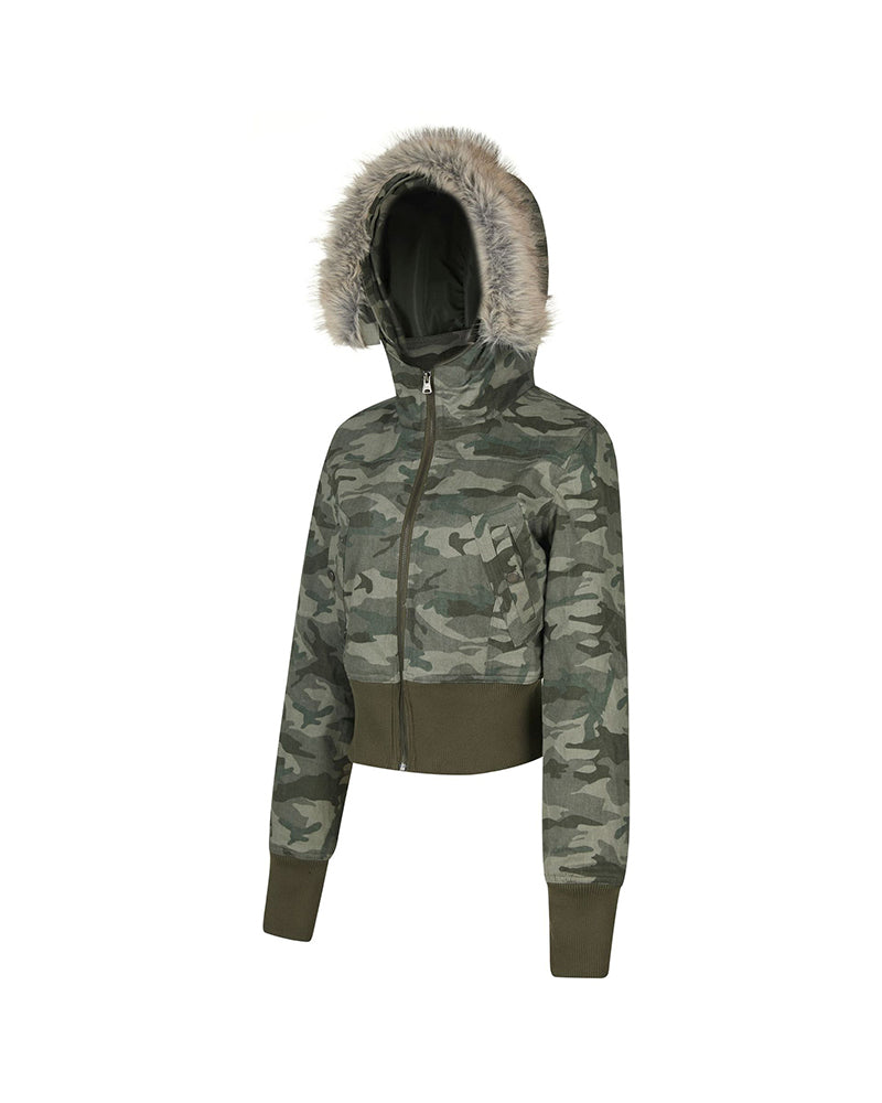 Camouflage zip-up jacket