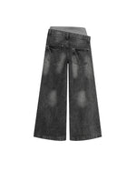 Dual-waistband panelled jeans