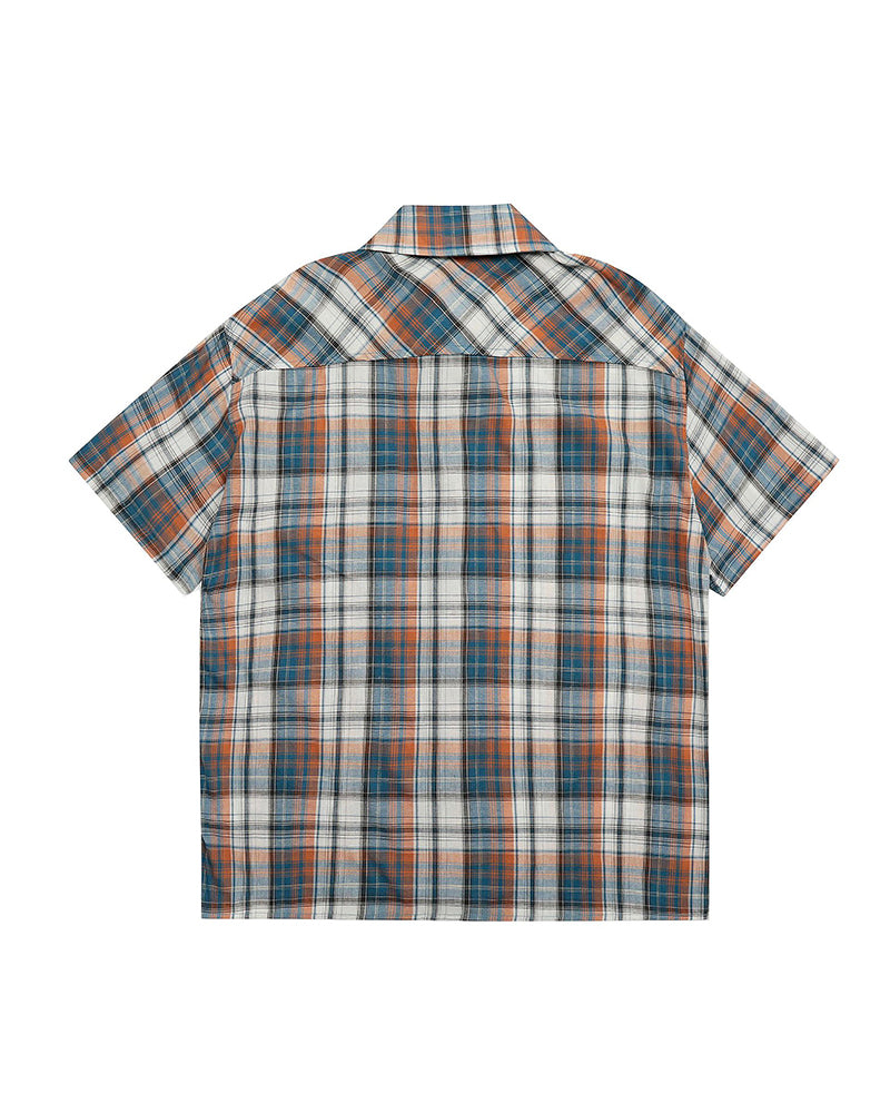 Vintage check short-sleeved shirt