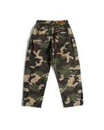 Washed ripped camouflage overalls