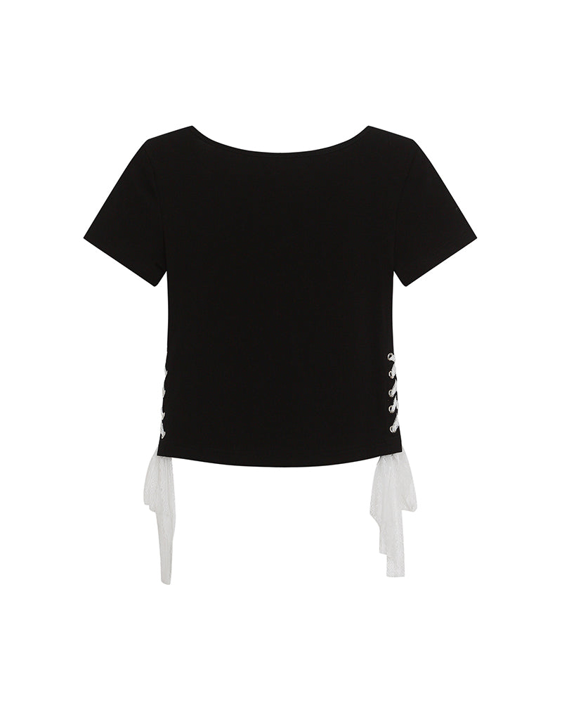 Retro lace short sleeves